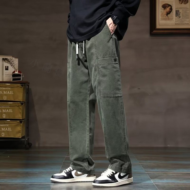 韓版潮流寬褲 直筒休閒工裝褲