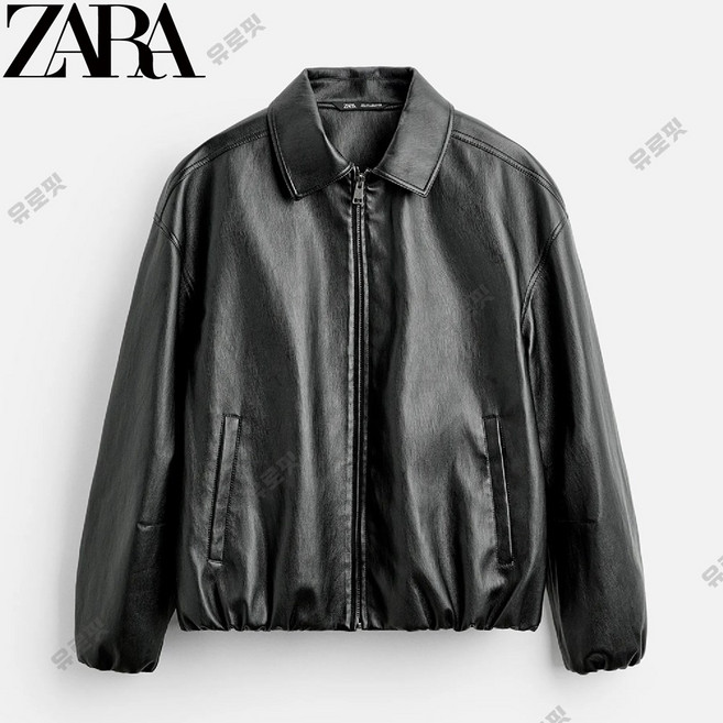 ZARA 자라 에코 레더 칼라넥 라이더 가죽점퍼