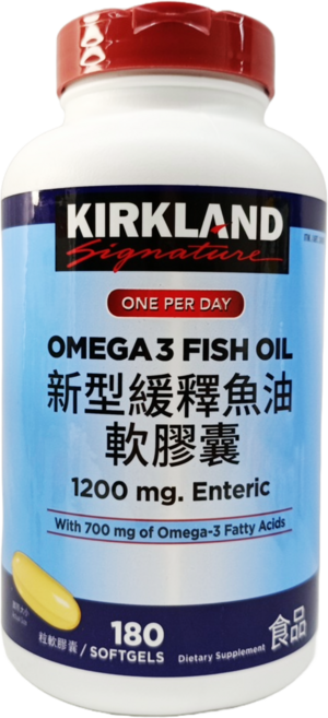 Kirkland 科克蘭 新型緩釋魚油軟膠囊, 1個, 180顆