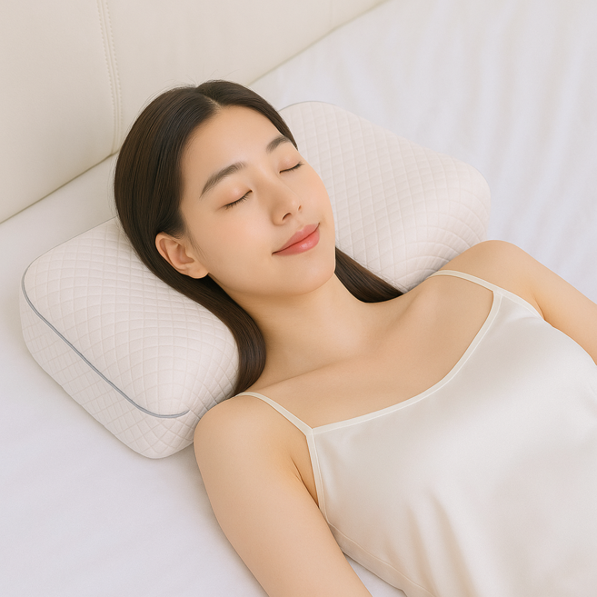 하스몰 바른자세 인체공학 고급 메모리폼 베개, 화이트, 1개