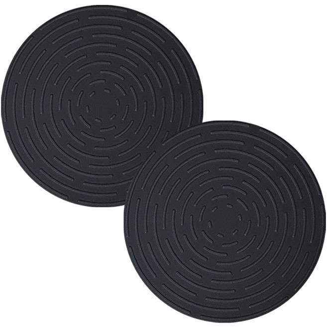 더하리 국산 실리콘 인덕션 보호매트 (1+1), 블랙 20cm, 2개