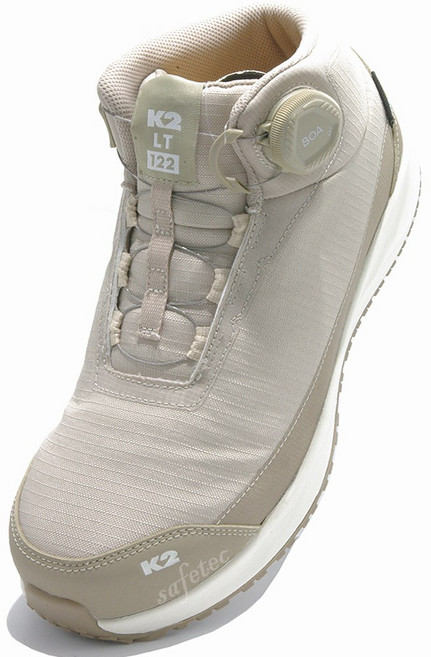 K2 베이지 안전화 6인치 다이얼 가벼운 경량 내마모성 빠른건조 발이편한 피로감 최소 작업화 미끄럼방지 1등급 남자 여성 KCS인증 230~300mm