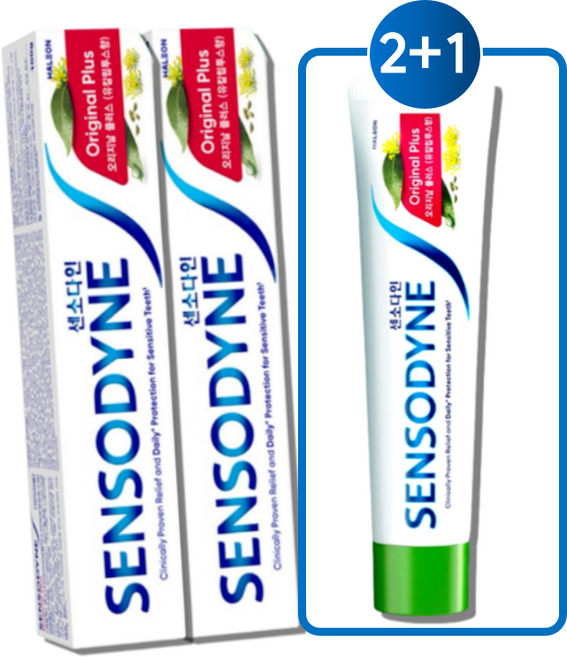 [치과전문의 시린이 추천1위미백 잇몸 충치 치석 시린이 풀케어 "센소다인 오리지널플러스" 사은행사 2+1 총 100G x 3 +무료배송]], 3개
