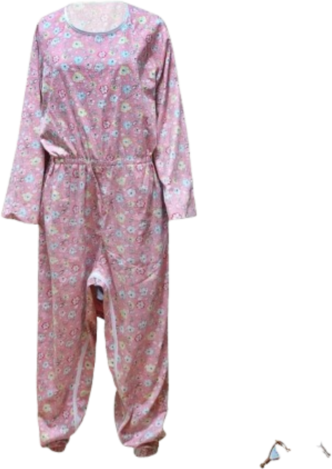 촉감좋고 시원한 치매복 순면얇음 고급 우주복 여름 병원환자복 노인 요양복 일반지퍼 or 발목잠금장치 환자우주복 턱받이증정!!(분홍망울), 분홍망울(발목-잠금지퍼), 105(대), 1개