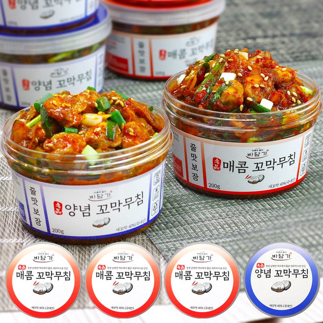 [바담가] 꼬막무침 4개묶음 (양념꼬막무침1개+매콤꼬막무침3개), 양념꼬막무침1개+매콤꼬막무침3개, 1개, 800g