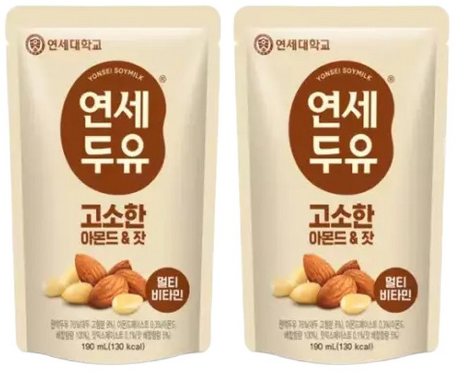 연세두유 고소한 두유 파우치 아몬드&잣 190ml 60개