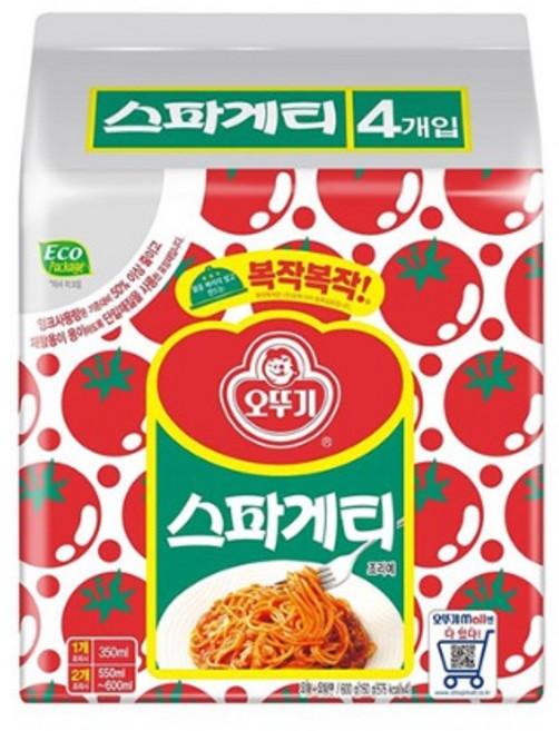 오뚜기 스파게티 봉지라면, 150g, 4개