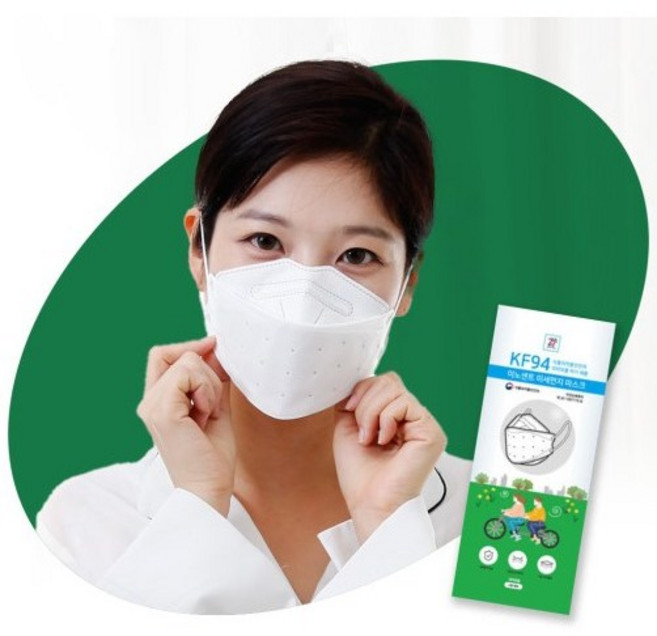 국산마스크 KF94 마스크 대형 소형 이노센트, 1세트, 60개입, 화이트