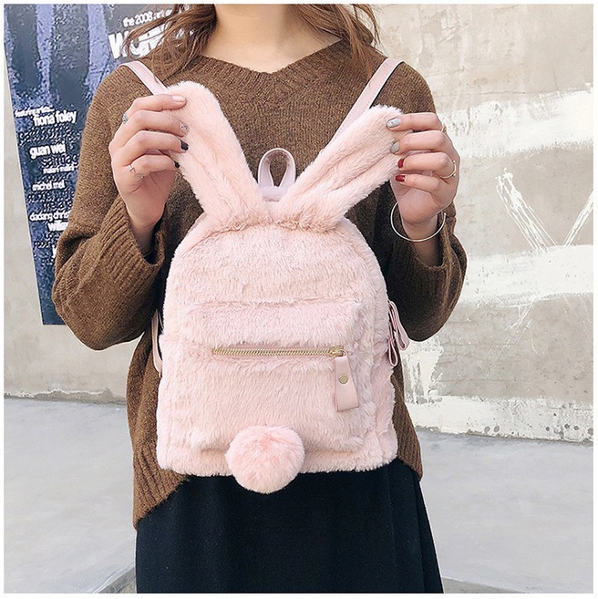 깜찍 에코 퍼 토끼 백팩