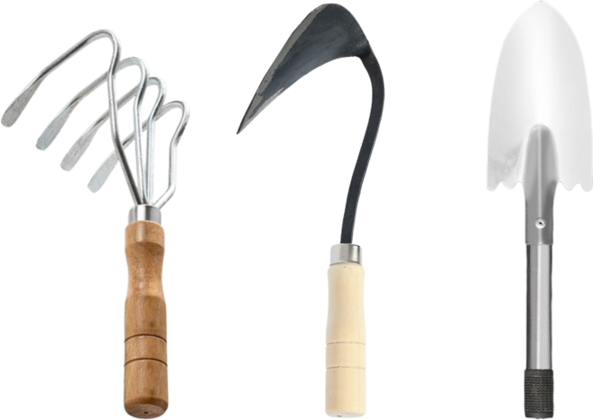 마켓피아 해루질 장비 3종/4종 갯벌 체험 조개잡이 원예 정원관리, 네발갈퀴+호미+모종삽