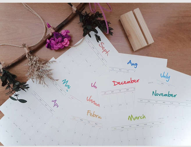 감희 2021 심플 낱장 벽걸이 달력 캘린더 [2+1], 50