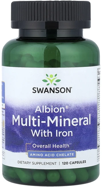 몸관리하세요 겨울입니다 Swanson Albion® 철분 함유 멀티 미네랄 캡슐 120정 특별관리진행, SwansonAlbion철분함유멀티미네랄캡슐120정, 1개 - 쿠팡
