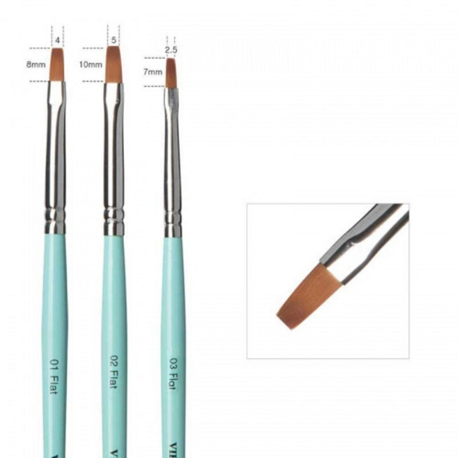 뷰젤 플렛 젤 네일 브러쉬 3종 단품, 1개, 플랫02