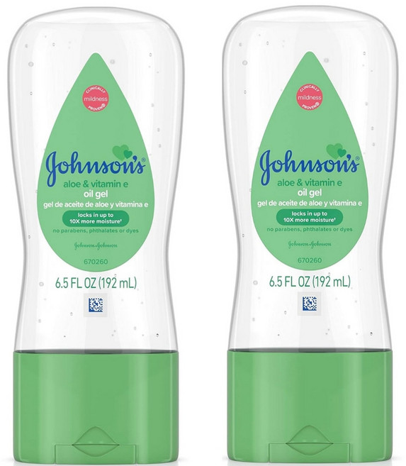 존슨즈 베이비 Johnsons Baby 오일 젤 알로에 & 비타민e Oil Gel Aloe & Vitamin E, 2개, 192ml