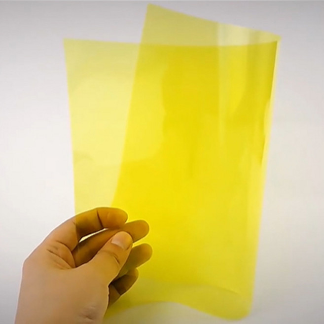 PVC 필름지 미술 과학 수행평가 두꺼운 A4 셀로판지 29x21(5장), 옐로우, 5개