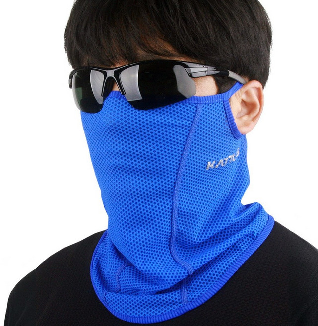 여름용 냉감 쿨 자전거 마스크 골프 자외선차단 얼굴 가리개 제트9, 1개, 블루