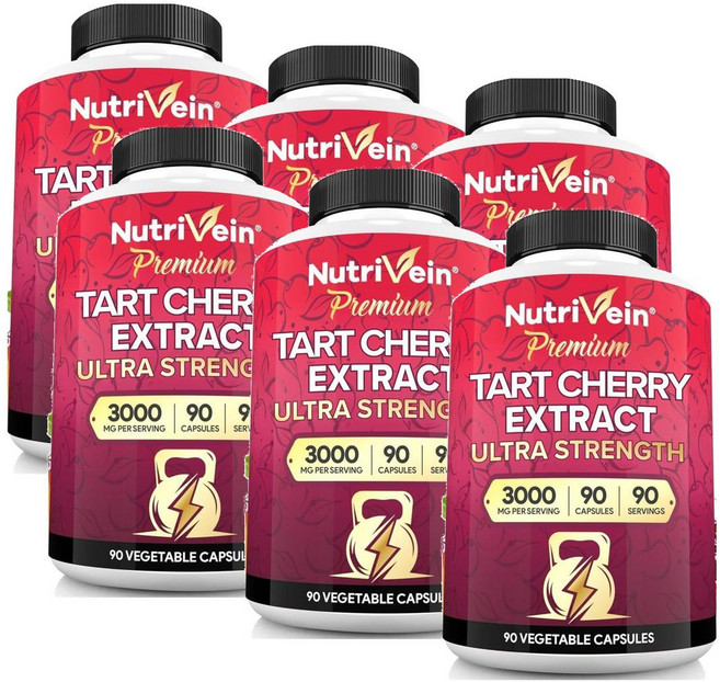 뉴트리베인 프리미엄 타트체리 파워풀 스트렝스 3000mg 캡슐 Nutrivein Tart Cherry, 90정, 6개