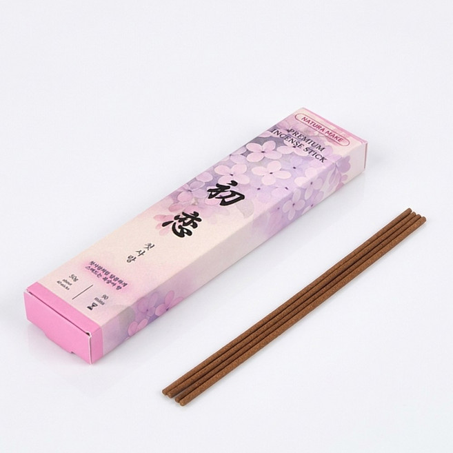 내추라메이크 일본식 천연 인센스 스틱 50g 미연 선향, 초련(복숭아향)