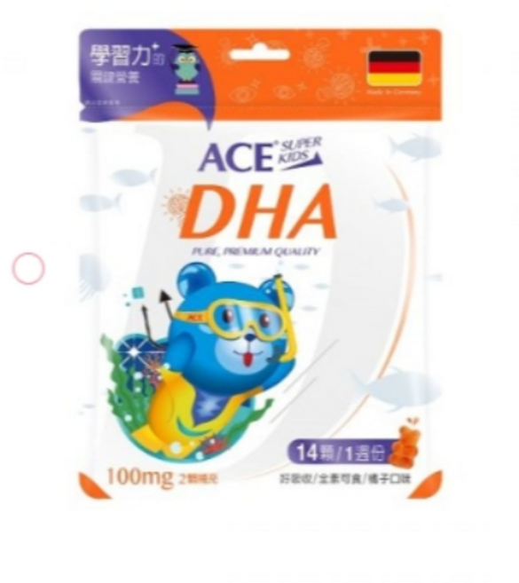 ACE 機能Q DHA 軟糖 (14顆/袋) - 德國進口, 14顆, 1個