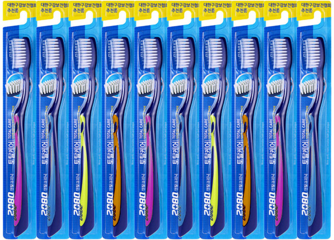 2080 토탈케어 미세모 칫솔, 1매입, 10개