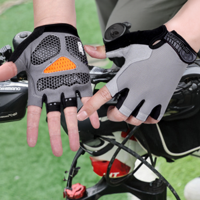 그레나 자전거 반장갑 논슬립 싸이클 라이딩 장갑, 그레이, 1개