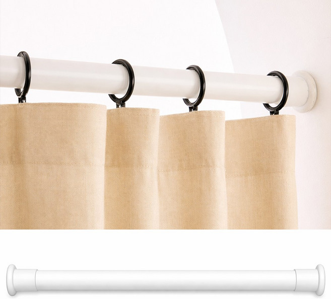 소프트엣지 강력 압축봉 무타공 커튼봉, 화이트