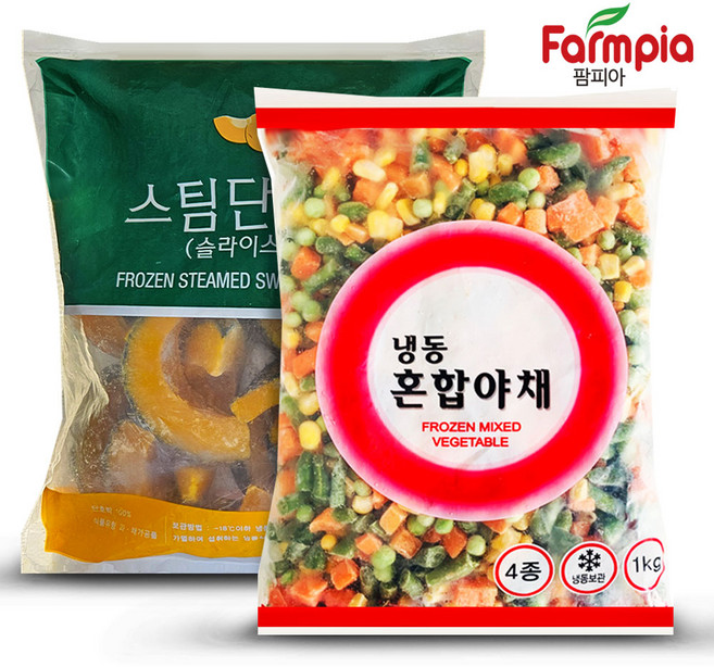 팜피아 냉동 유피단호박 슬라이스 2kg+냉동 4종야채 1kg, 1개