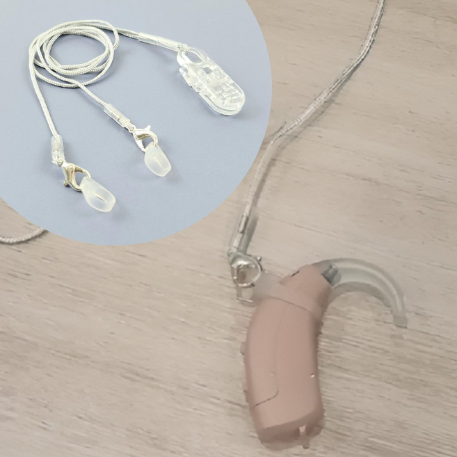 보청기 스트랩 분실방지 목걸이 옷깃 고정 끈 클립 줄, 싱글이어 GS0101253B