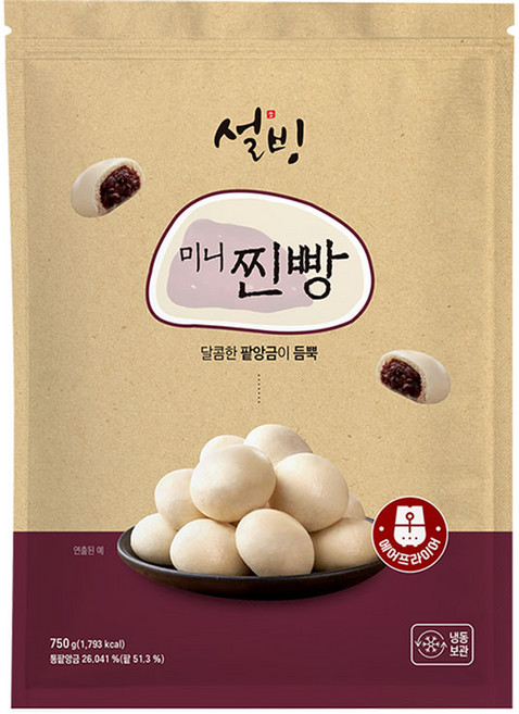 설빙 미니 찐빵 30개입(750g) x1팩 햅섭인증, 1개, 750g