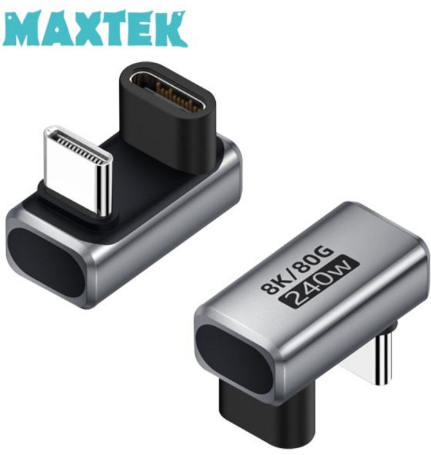 맥스텍 MT870 USB4.0 C타입 암수 연장 젠더 Female ㄷ형 U타입 180도 꺽임형 Type-C UHD 8K 80Gbps PD 240W Thunderbolt 4/5 호환, MT869 M/M 180도 꺽임형