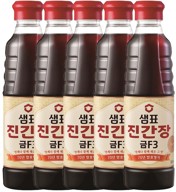 샘표 진간장 금F3, 500ml, 5개