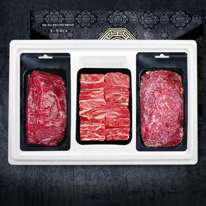 횡성한우 1등급 찜갈비 한우선물세트 실속 갈비 불고기 국거리 /총1.5kg, 1