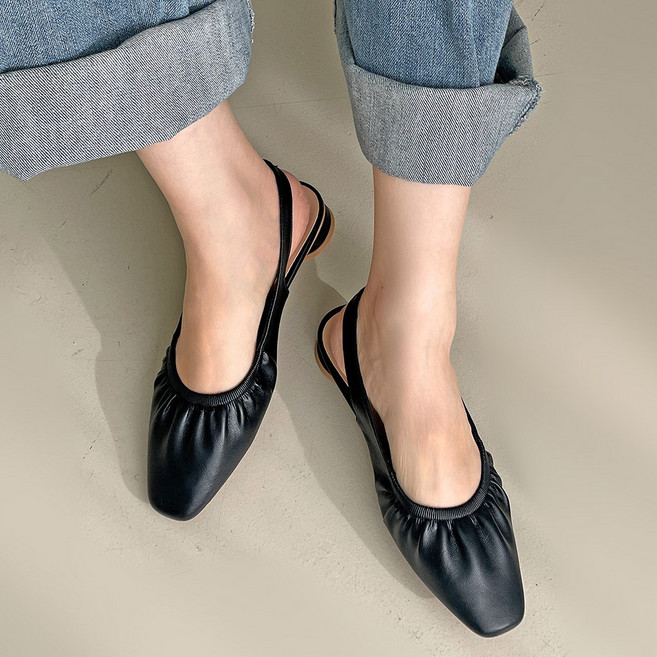 엠에스어패럴 스틸레토 슬링백 미들굽 플랫슈즈 2.5cm