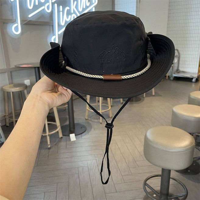 山系遮陽帽子男女徒步登山露營漁夫帽戶外釣魚防紫外線西部牛仔帽