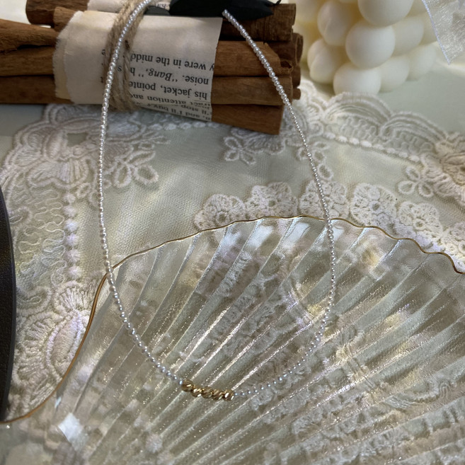 14k 골드볼 담수진주 2mm 목걸이