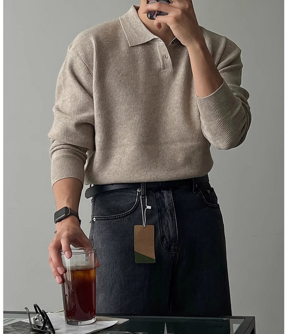 style dr 남자 오버핏 긴팔 니트 어깨넓어보이는 남자니트