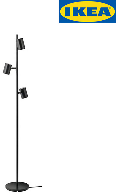 이케아 NYMANE 전구 3개등 멀티 플로어스탠드와 전구/조명, 블랙(전구3개포함)