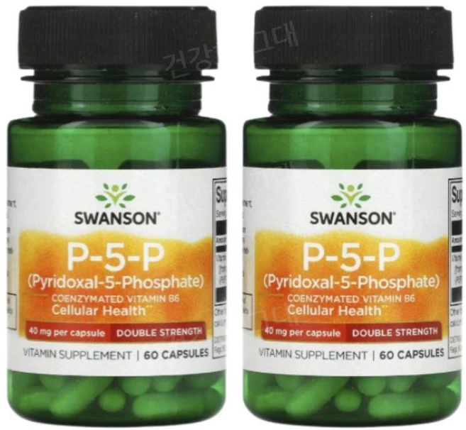 스완슨 P-5-P 피리독살 5 인산염 40mg, 2팩, 60정 - 쿠팡