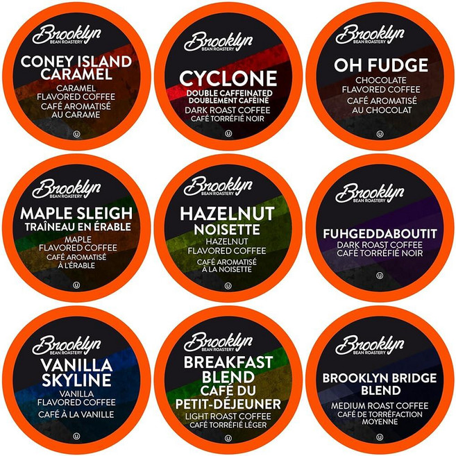 Brooklyn Beans 커피 포드 다양한 디카페인 버라이어티 팩 2.0 메이커를 포함한 Keurig K Cup 브루어와 호환 40개 애호가에게 적합 160222, Assorted Variety Pack, 커피메이커