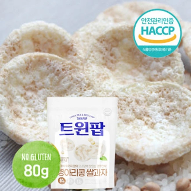 트윈팝 병아리콩 쌀뻥튀기_80g, 1개, 80g - 쿠팡