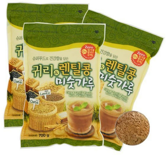 귀리앤렌틸콩미숫가루700gx3봉 식이섬유 엽산 철분 비타민B 풍부한영양 아침식사대용 사무실간식, 700g, 3개