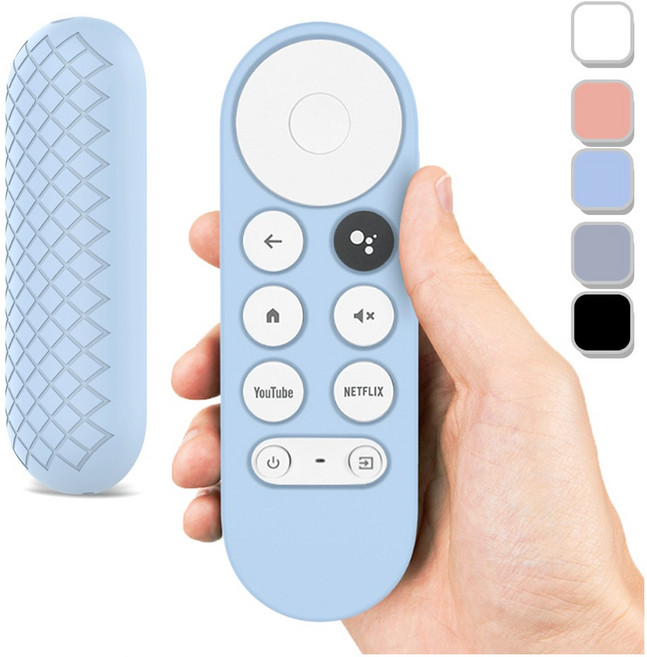 호환 4세대 구글 크롬캐스트 리모컨 마카랑 파스텔 실리콘 커버 케이스, 블랙, 1개