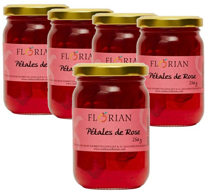 프랑스 플로리안 Florian rose jam 로즈페탈 장미꽃잎 잼 250g, 5개