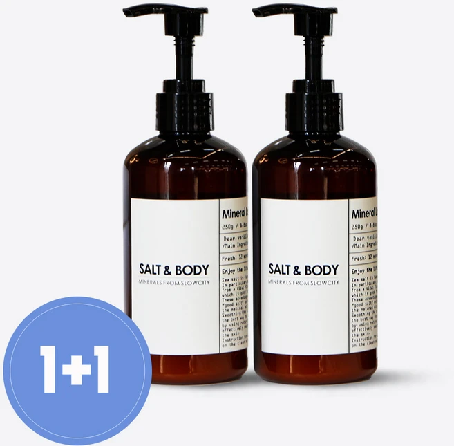 (1+1)솔트앤바디 솔트바디로션 미네랄 바디로션 청정 증도소금 저자극 보습 자연성분, 피치애플, 2개, 250g - 쿠팡