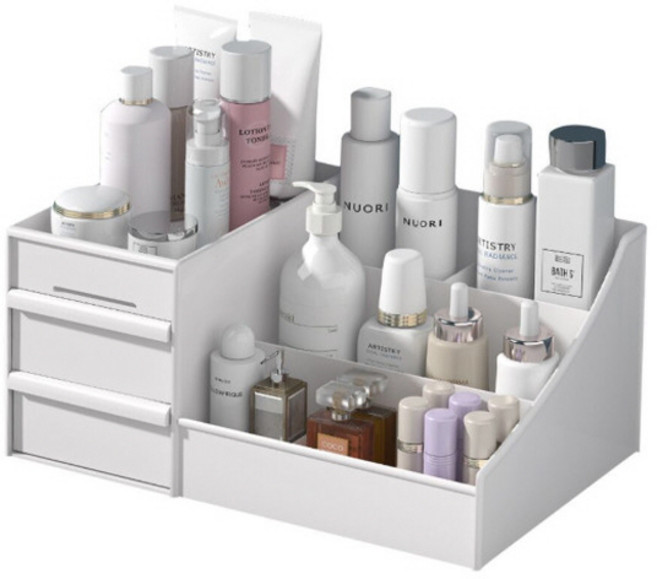그뤠잇라이프 다용도 화장품 정리함 화이트, 1개
