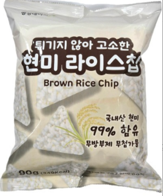 튀기지 않아 고소한 현미 라이스칩, 10개, 90g