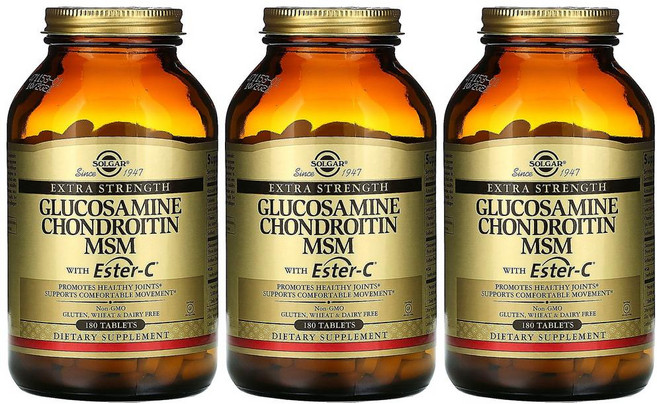 [2+1] Solgar 솔가 식이유황 글루코사민 콘드로이친 MSM 에스터C 180정 비타민C 콘드로이틴 옵티 엠에스엠 3개