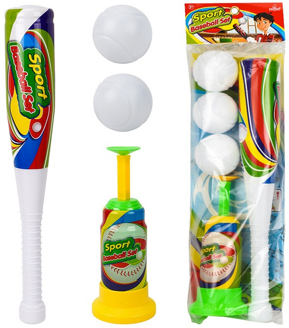 888玩具 彈跳式棒球組(直式球棒) - 室內戶外運動皆宜 彈射棒球遊戲 棒球發球練習, 1個