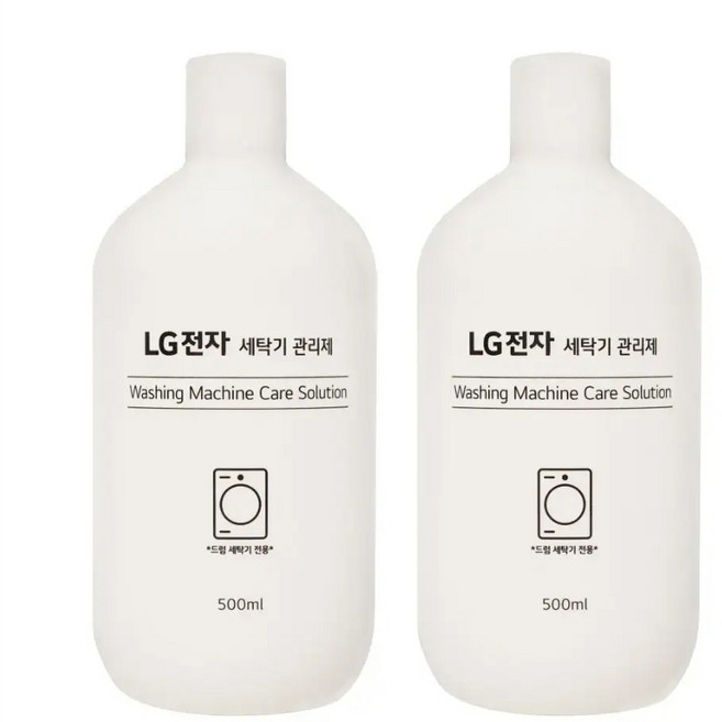 LG전자 트롬 오브제 드럼 세탁기 세탁조 클리너 (500ml 2개입), 10cm, LG전자 워시타워 드럼 세탁기 전용 통세탁 세제 세척제