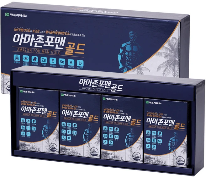 [명문제약] 아마존포맨골드 1000mg 4개월분-남성활력과 전립선 건강 9중기능성, 120g, 1박스 - 쿠팡